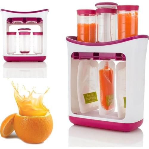 Baby Food Container Kids Fruit Puree Packing Machine Children Fresh Squeezed Fruit Juice Station Toddler Food Mashing Station