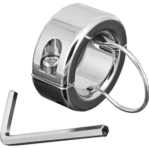 Dia 38mm 275g Stainless Steel metal pendant Ball Testicle Stretcher Penis Cock Ring Lock Scrotum adult game CBT sex toy men