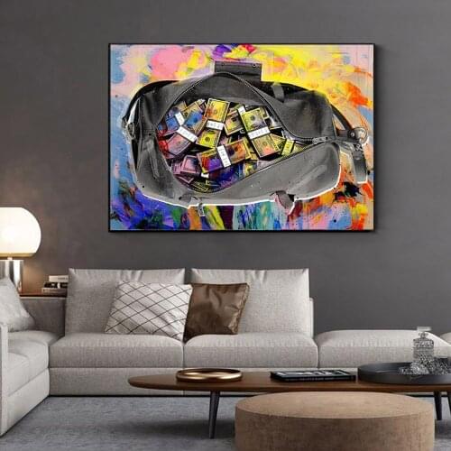 Canvas Print Picture Wall Art Paintings Abstract Money Graffiti Art Canvas Paintings Modern High Definition Poster Living Room