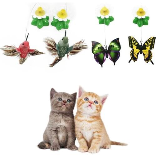 Colorful Butterfly Funny Cat Toys bird Pet Seat Scratch Toy For Pet dog cats intelligence Training Plastic Cat Toy