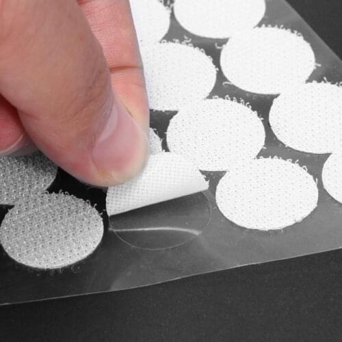 1000 Pairs Self Adhesive Fastener Tape Nylon Double-sided Strong Glue Magic Sticker Disc White Black Round Coins Loop 10/15/20mm