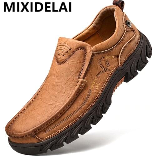 New MenS Shoes 100% Genuine Leather Casual Shoes High Quality Comfortable Work Shoes Cow Leather Loafers Sneakers Shoes Size 48