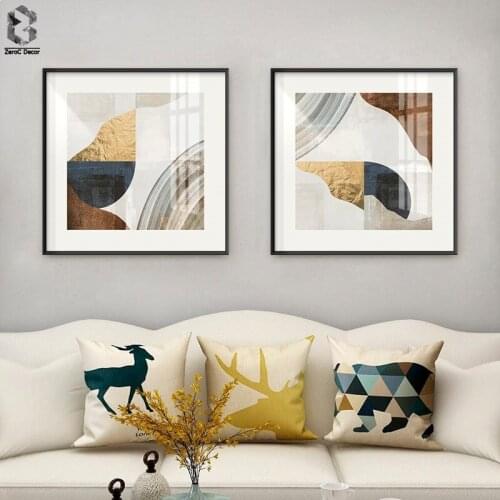 Golden Flowing Paint Canvas Painting Abstract Wall Picture For Living Room Bedroom Poster And Print Morden Home Pop Art Cuadros