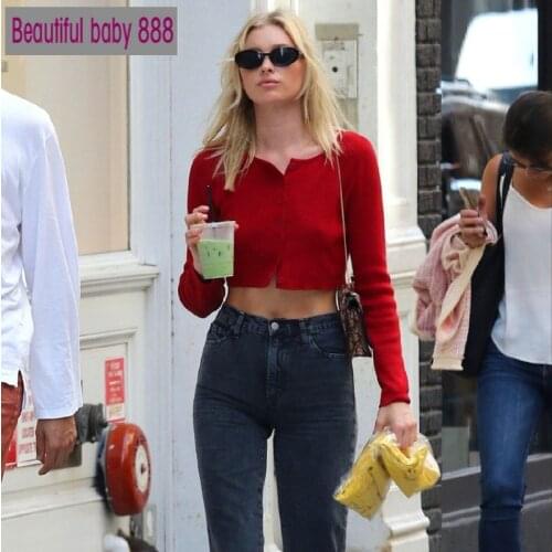 2021 New fashion Harajuku girls Single-breasted casual top tee shirt autumn Solid basic knit full sleeve bottoming shirt women