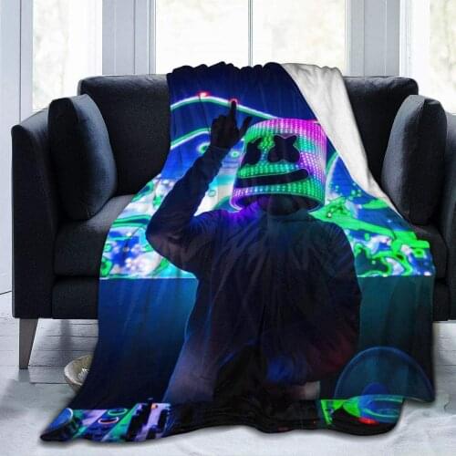 TopliTrend DJ-Ma-rsh-Mel-lo Blanket 50"x40"3DPrinted Super Soft Fleece Wool Ultra Luxurious Warm and Cozy for bedroom livingroom