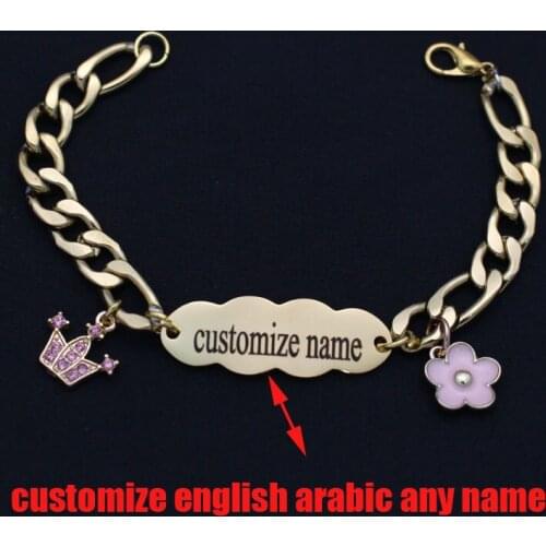 Customize any name muslim Stainless Steel baby child Bangles bracelets