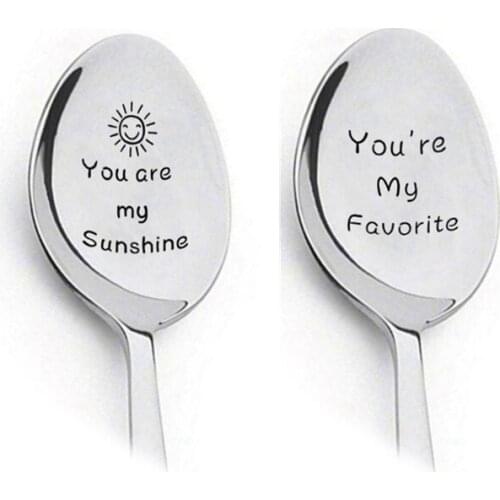 Valentines Day Gift Wedding Anniversary Gift fo Boyfriend Stainless Steel Spoon I LOVE YOU Handsome Beautiful Girlfriend Present