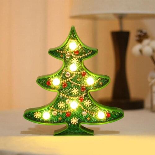 Christmas Decoration Diamond Painting With LED Night Light Christmas Tree Snowman DIY Daimond Painting Craft New Year Decoration