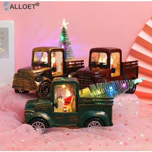 Christmas Decoration Santa Claus Car Truck Tractor Creative Ornaments Christmas Lantern Small Oil Lamp Truck Kids' Night Light