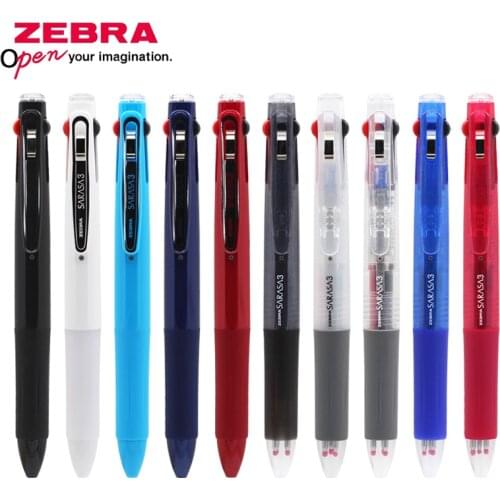 1pcs Japan ZEBRA J3J2 Three-color Pressing Gel Pen Multifunction Pen 0.5mm Multi-color Signature Pen Red Blue Black Three-in-one
