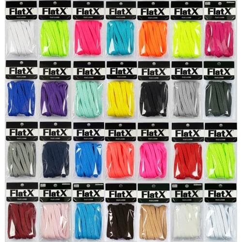 FlatX 8mm Shoelaces High Quality Professional Sneaker Laces Anti-Release 120cm 140cm 160cm White Black Red Purple Yellow Blue