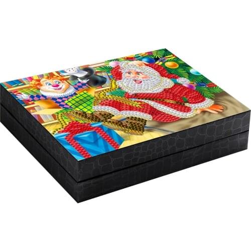 Handmade DIY Special-Shaped Diamond Jewelry Box Container Santa Claus Storage Case Desktop Jewelry Earrings Necklace Organizer