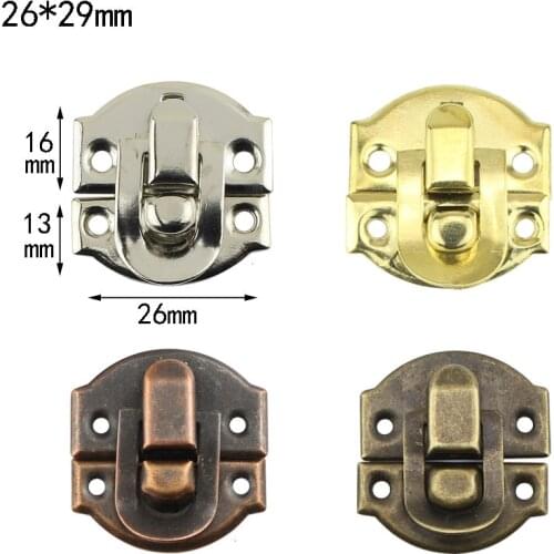 10Pcs Antique Hasps Iron Lock Catch Latches for Jewelry Box Buckle Suitcase Buckle Clip Clasp Wood Wine Box Latch