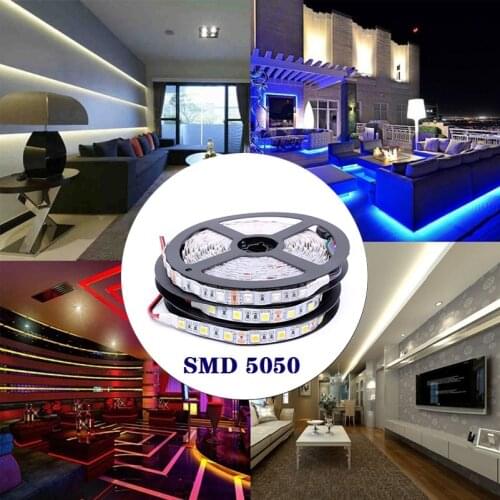 LED Strip RGB Led Light Tape SMD 5050 DC12V NO Waterproof LED Light 5m Diode Ribbon Flexible Brighter Than 3528 2835 Led Tape