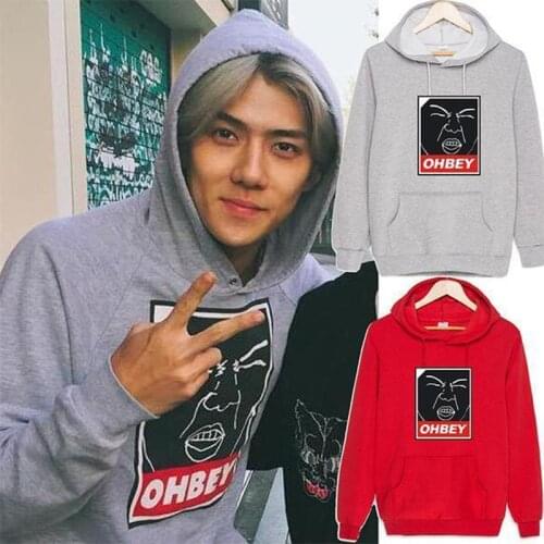 Kpop EXO SEHUN the Same Cap Hoody Fall Winter Women Men Hoodies Long Sleeve Pullover Outerwears