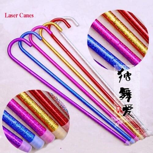 Wholesale 10pcs/Lot nice Belly Dance Laser Canes colorful Dancing Crutch Jazz /Ballet /Ballroom Canes Belly Dance Accessories