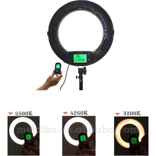 Yidoblo RU shipping black FE-480II LED Ring light Makeup cold warm color adjustable Studio 480 LED Macro Ring Light 3200K-5600K