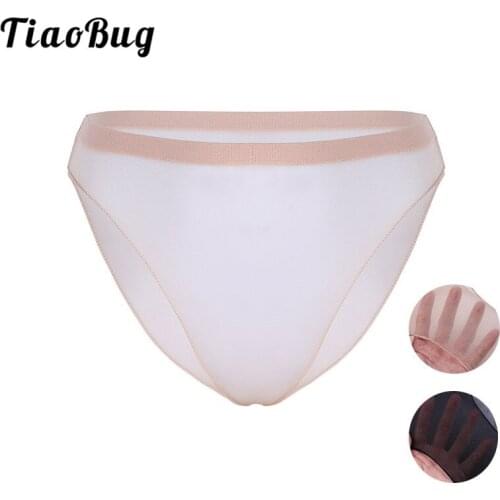 TiaoBug Women Shiny Glossy See Through Sheer Lingerie Stretchy Tight Briefs Stockings Underwear Ladies Transparent Sexy Panties