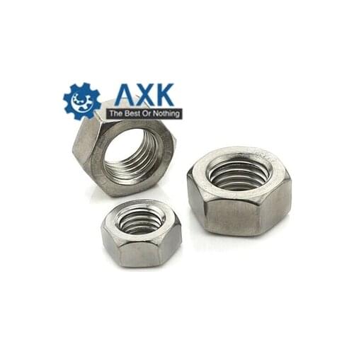 1/50/100pcs A2 304 Stainless Steel Hex Hexagon Nut for M1 M1.2 M1.4 M1.6 M2 M2.5 M3 M4 M5 M6 M8 M10 M12 M16 M20 M24 Screw Bolt