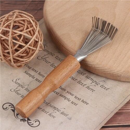 1pc Hair Brush Comb Cleaner Tool Wooden Delicate Cleaning Removable Handle