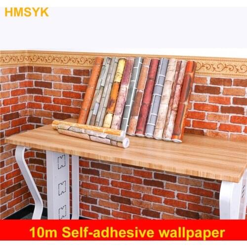 10m Aelf-adhesive PVC wallpaper brick pattern sticker wall wall paper self-adhesive brick wall sticker retro brick wall paper