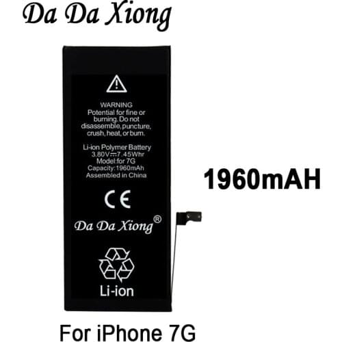 10pcs Original Da Da Xiong Battery For iPhone 7G 1960mAh Real Capacity With Machine Tools Kit Replacement Batteries