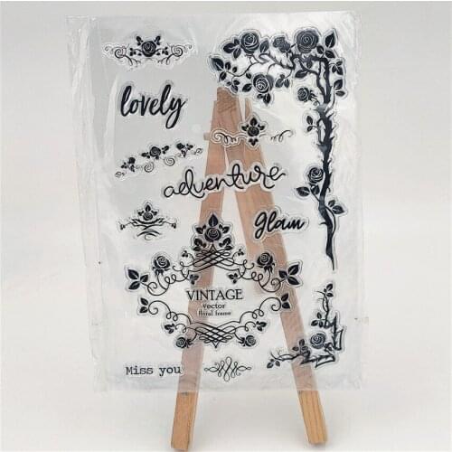 11*16cm Vines flower Transparent Clear Stamps / Silicone Seals Roller Stamp for DIY scrapbooking photo album/Card Making