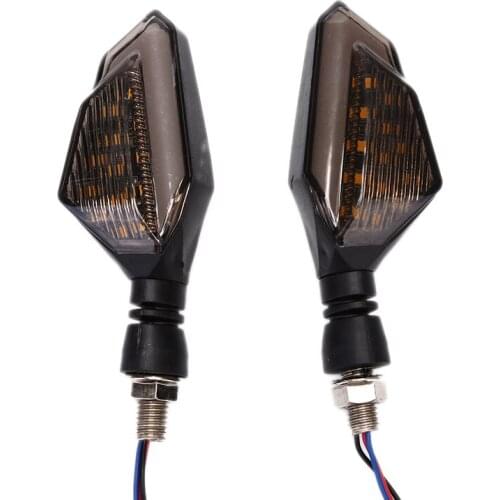 2pcs/Pair Indicators Blinkers 3 Wires Universal Yellow +Blue Motorcycle LED Turn Signal Lights Amber Lamp Left Right Signals
