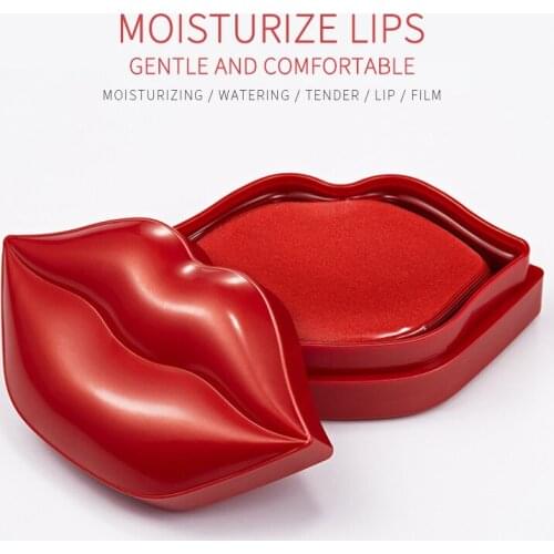 20PCS Moisturizing Lip Mask Cherry Hydrating Anti-Drying Lightening Lip Lines Anti Aging Dead Skin Lip Plumper Lip Care TSLM1