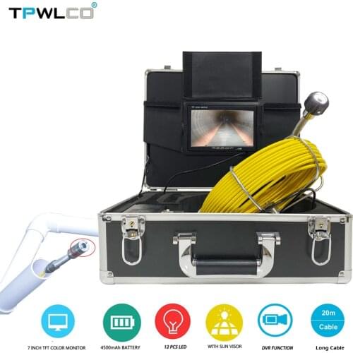 23mm Drainage Camera Pipe Inspection With 7Inch 12pcs LED Light Industrial Endoscope Sewer Underwater Borehole Clean Equipmen