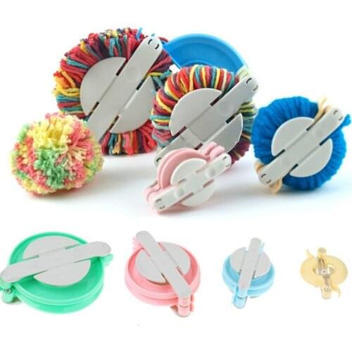 4pcs Pompom Maker Wool ball Maker Pompon Wool Plush Ball Set Needle Yarn Knitting Wool Tool Weave Utensil