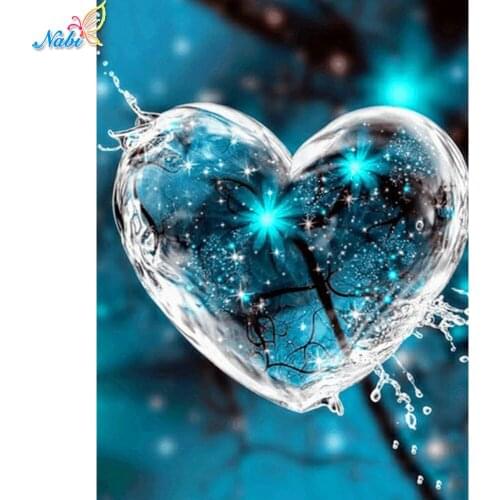 Nabi Full Square Diamond Embroidery "Water heart" Diamond Painting Cross Stitch Patterns Rhinestone Unfinished Home Decor Art