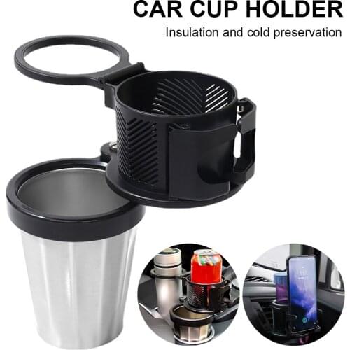 Car Cup Holder Expander 3 In 1 Cup Holder with Phone Mount 360 Degree Rotating Air Vent Drink Beverage Water Bottle Holder