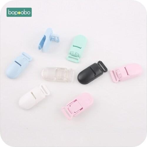 Bopoobo Pacifier Clips Safe Baby Plastic Pacifier Clips 10pcs Infant Soother Hold Non-toxic Material Baby Teethers DIY Crafts