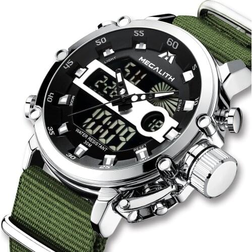 Wholesale Price MEGALITH Men Watch Waterproof Sport Quartz Watches Men Top Fashion Multifunction LED Digital Clock for Man 8051M