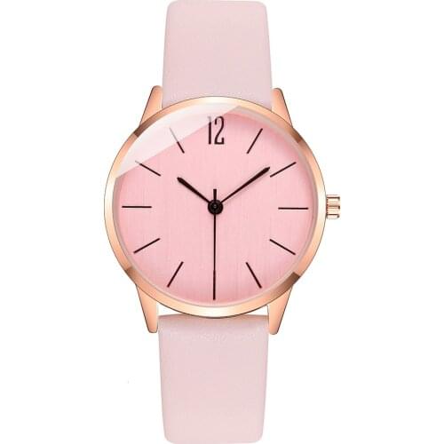 2020 Dropshipping Clock Women Simple Stripe Dial Watch Luxury Ladies Leather Analog Quartz Wristwatches Reloj Mujer