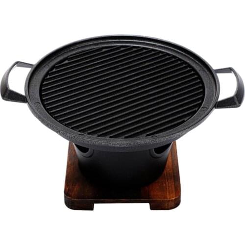 4Pcs/set Barbecue Grills Protable Stove Grill With Wooden Plate,Stove Base,Fuel Can, Outdoor Camping BBQ Grill Barbecue Tools