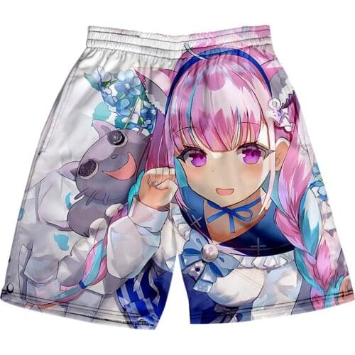 HOLOLIVE VTuber minato aqua 3D print Summer Mens Recreational style shorts Harajuku Kawaii Beach Shorts