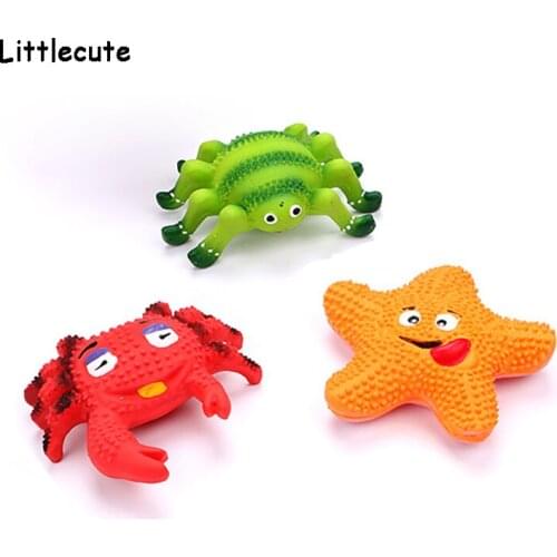 Pet Dog Toys for Dogs Cats Pet Squeak Toys Latex Crab Starfish Pet Puppy Chew Toys Dog Crabs Spiders Starfish Pet Supplies