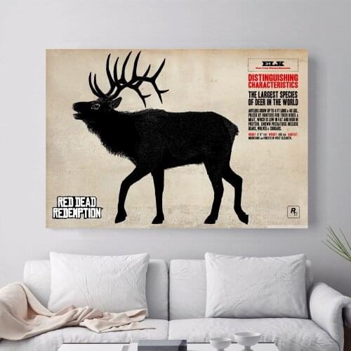 Red Dead Redemption Animals Canvas Art Print Painting Poster Wall Pictures For Living Room Decoration Home Decor No Frame