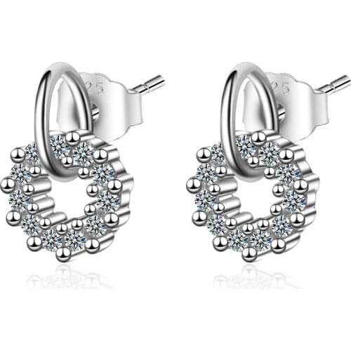 WYJZY Round short ladies earrings simple temperament ladies with jewelry fashion surprise birthday gift earrings