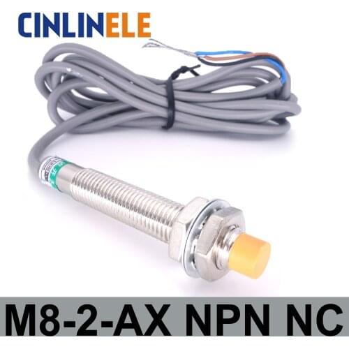 M8 LJ8A3-2-Z/AX 2mm 6-36V induction DC NPN NC metal sensor inductive proximity switch Screen shield type LJ8A3 sensor switch