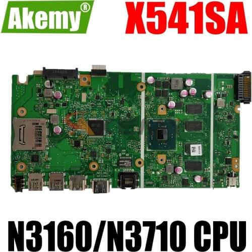 AKEMY X541SA Motherboard For ASUS X541SA F541S Laptop Motherboard X541SA Mainboard REV2.0 4GB RAM N3160/N3710 CPU original Test