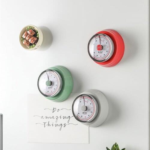 Mechnical Kitchen Timer Stainless Steel Magnetic Cooking Alarm Manual Counter Clock Backing Yoga Sport Reminder Kitchen Tools