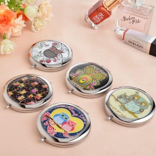 Mini makeup compact pocket mirror makeup,wedding party bridesmaid gifts girl birthday present,lovely cute owl