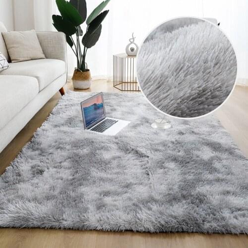 Soft Carpet for Living Room Plush Rug Fluffy Thick Carpets Bedroom Area Long Rugs Anti-slip Floor Mat Gray Kids Room Velvet Mats