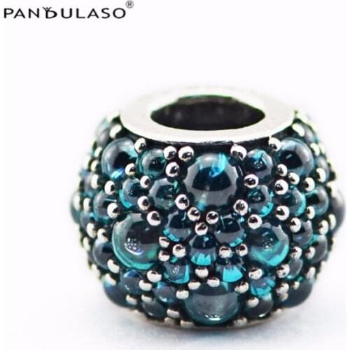 New Summer 925 Sterling Silver Teal Shimmering Droplet Charm Bead Fits Silver Charms Bracelet For Women DIY Jewelry Making Gift