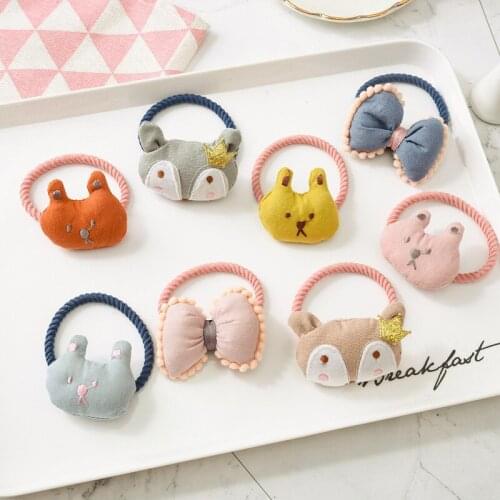 New Cute Kids Cartoon Animal Hair Ropes Baby Girls Elastic Hair Rubber Hair Bands Head Ring Headdress Headwear Hair Accessories
