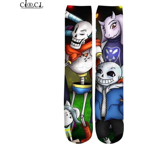 CLOOCL Drop Shipping 2021 New Fashion Mens 3D Printed Socks Game Undertale Men Women Casual Straight Socks