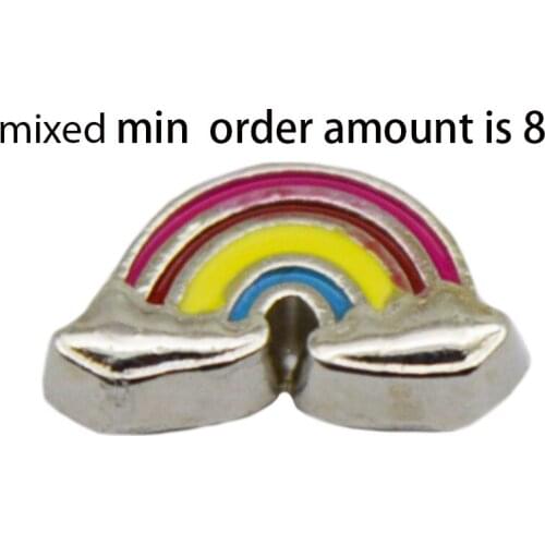 Rainbow floating lockets charm,Fit floating charm lockets,Y-48